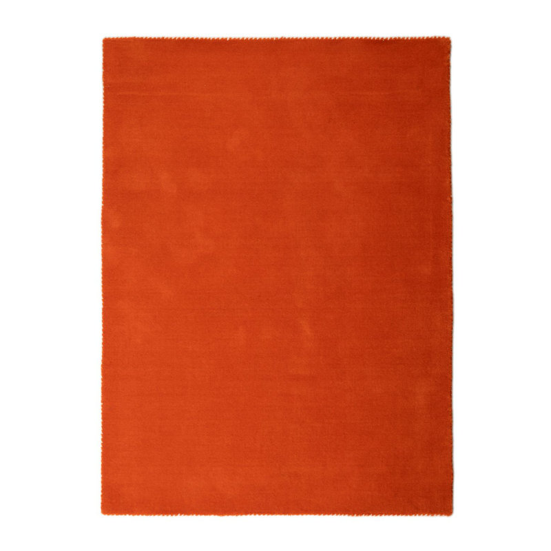 Solid Colour Wool Hand Woven Area Rug, Rectangular 40 x 60 cm, Multi-coloured