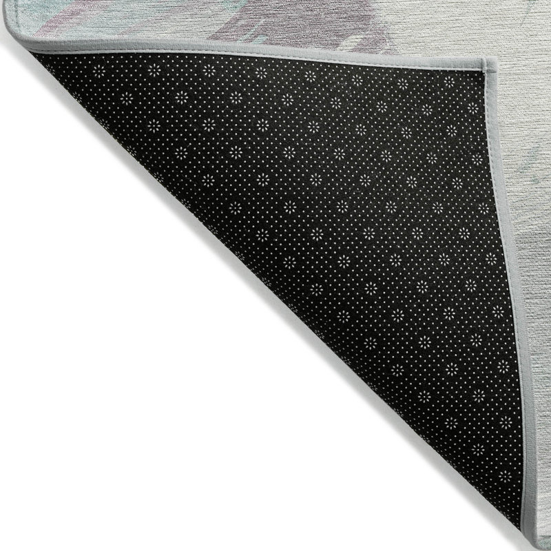 Tapis d'extérieur lavable abstrait bleu sarcelle bleu et gris 3 pi x 5 pi