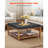 Large Square Ottoman Coffee Table 400 LBS Upholstered Tufted Linen Ottoman