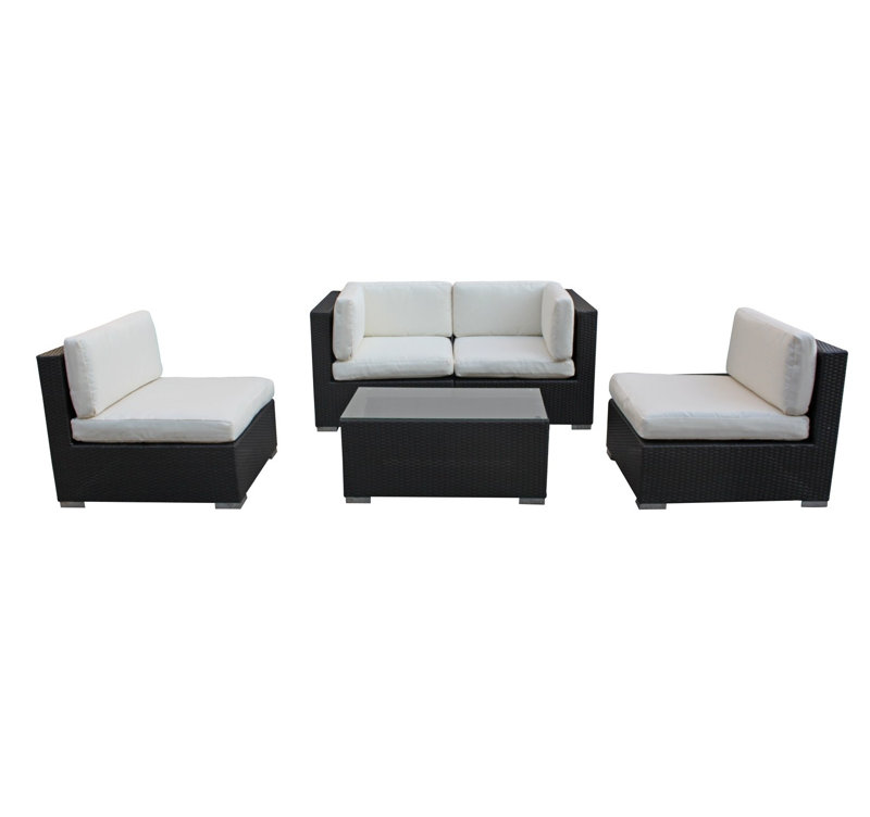 Camfora 4 - Person Patio Conversation Set with Cushions, White