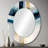 Abstract Transitional Modern Shapes V - Large Oval Wall Mirror On Metal-1028391305