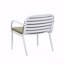 Ensemble de 2 fauteuils club d'extérieur, structure en PP blanc avec coussin vert
