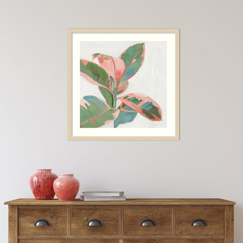 «Pink Ficus I» par Asia Jensen, reproduction d'art encadrée, H 25 po x l 25 po, Papier encadré naturel