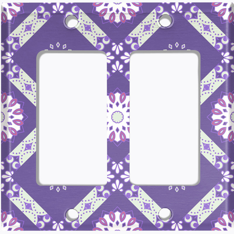 Plaque murale berçante 2 bandes Flower Mandala, Mauve