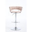De 2 tabourets de bar roses, base, rotation à 360 °, hauteur réglable, siège en velours, coussin en mousse, structure en métal, étapes faciles à assembler, chaises 2 pièces, réglable avec poignée relevable, mousse confort, capacité de 300 lb,