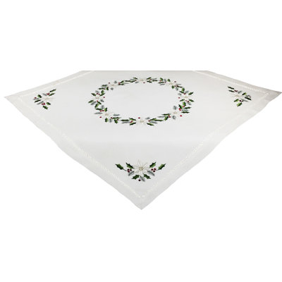 Samuelson Embroidered Hemstitch Table Topper