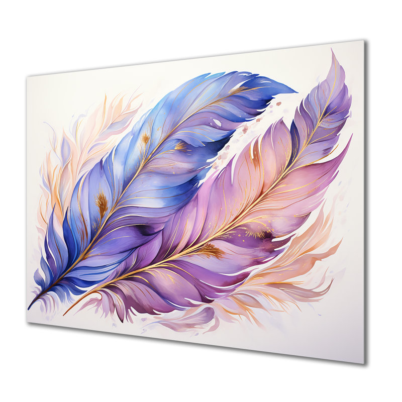 Phelan - Plumes, art mural, Pas de métal encadré, H 24 po x l 32 po x P 1 po
