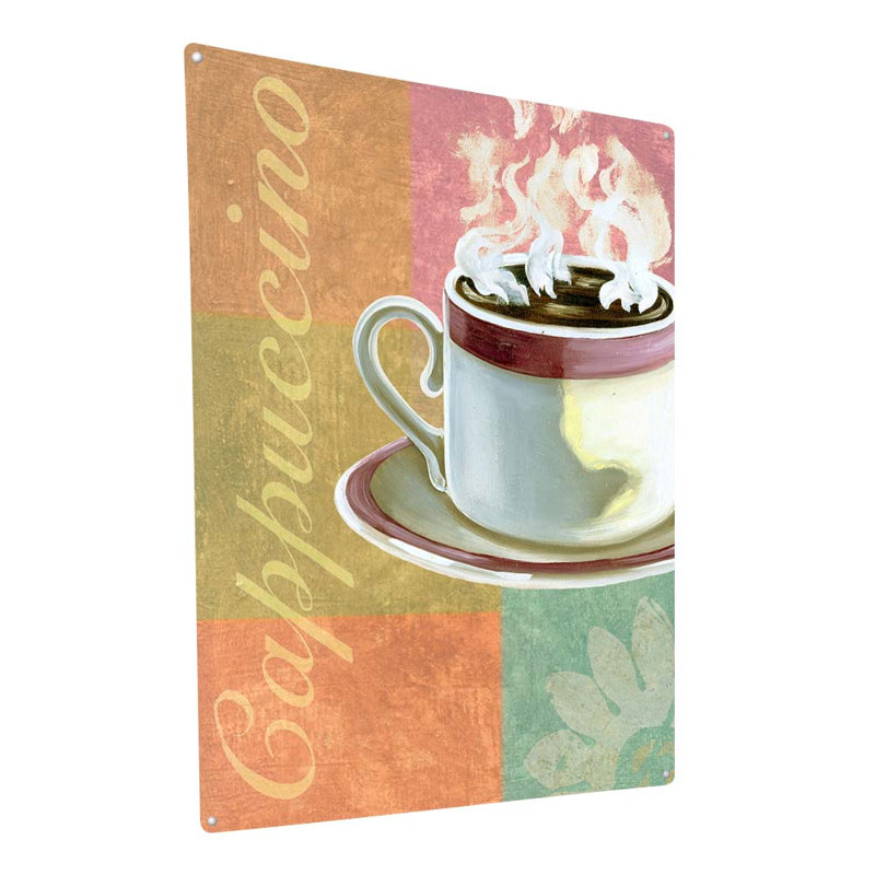 Cappucino Drink Metal Sign, 11.5" H x 8.5" W x 0.04" D