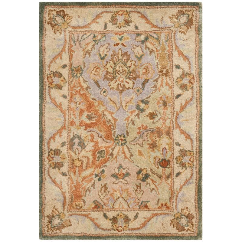 Tapis beige / doré en laine touffeté à la main Tosca, Rectangle 2 pi x 3 pi
