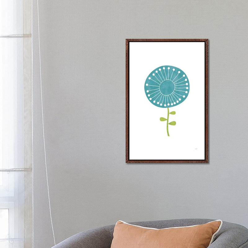 Modern Flowers I 1 Piece Floater Frame Wall Art on Canvas