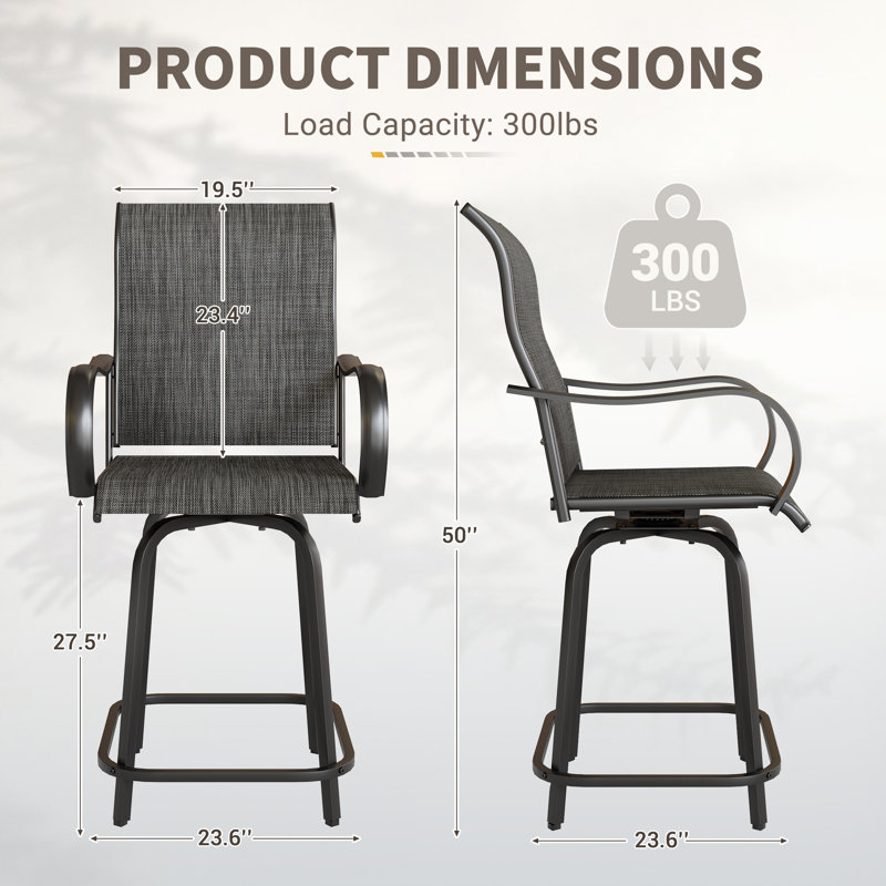 Tabouret de bar 27 po Bhairavi, Gris
