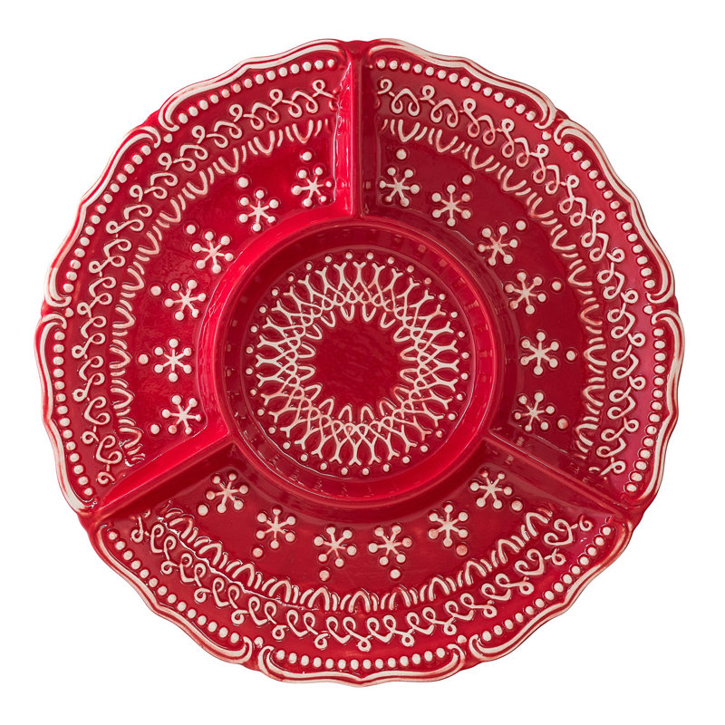 Plateau 10 sections 10 Strawberry Street Yuletide, rouge