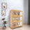 41.7" H 3-Tier Bamboo Curio Cabinet with Clear Acrylic Flip-Up Doors, 31.50" W x 12.60" D