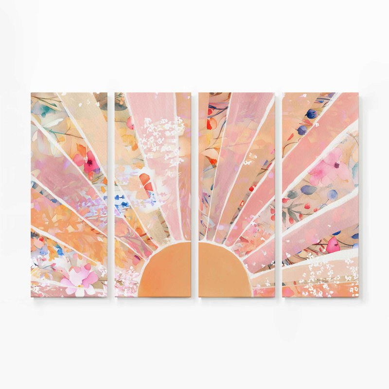 Doux soleil sur toile imprimé floral, H 8,75 po x l 12,75 po, Toile tendue, 1