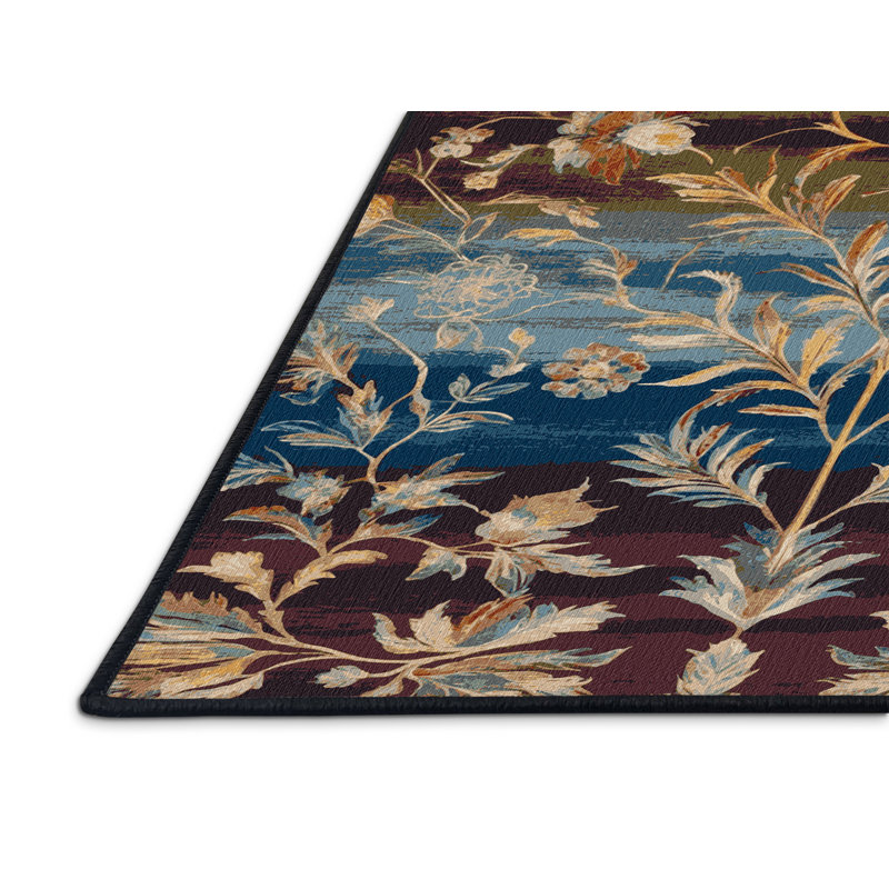 Machine Washable Nature Brown Area Rug, Round 3'