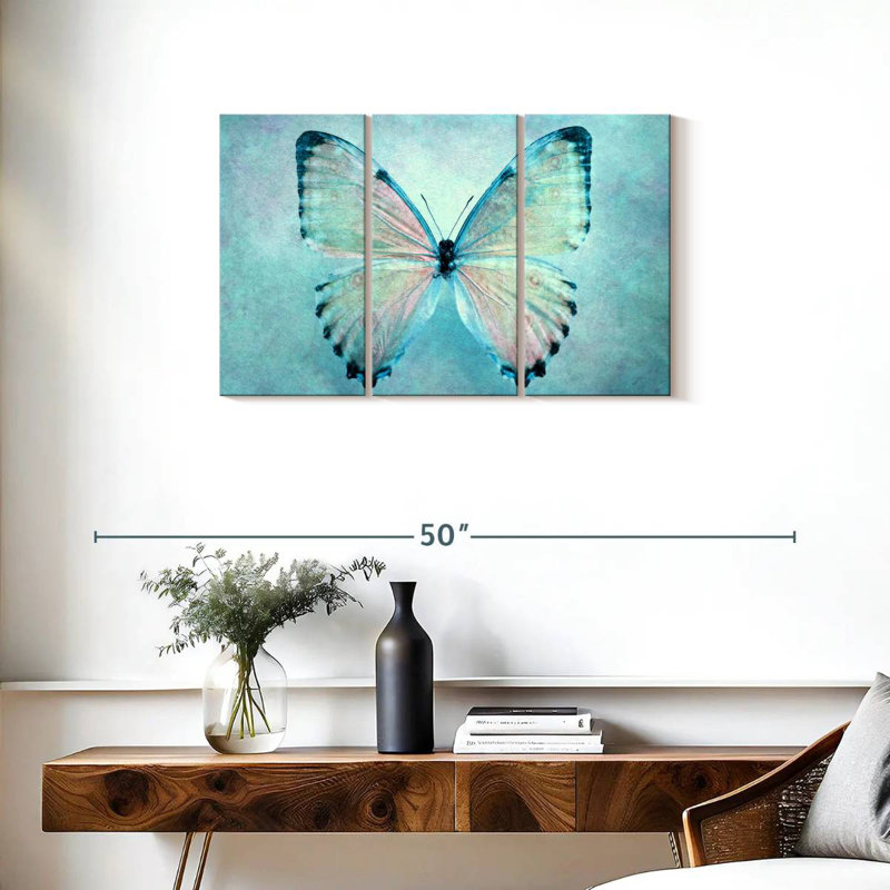 Brampt Delicate Blue Butterfly, 20" H x 33" W