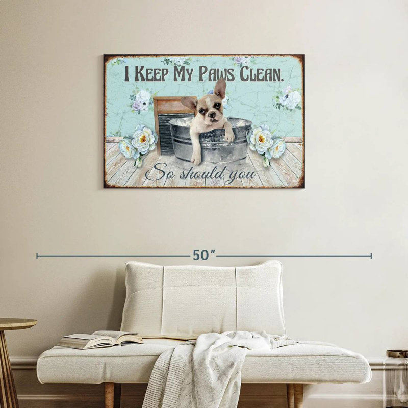 Keep Our Paws Clean, 24" H x 36" W