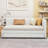Upholstered Daybed With Trundle Sofa Bed Frame, No Box Spring Needed, Linen Fabric, Space-Saving Design For Small Apartments-1574324387-1574324389