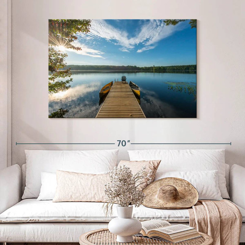 Dock on placid lake Aletra, H 32 po x l 48 po