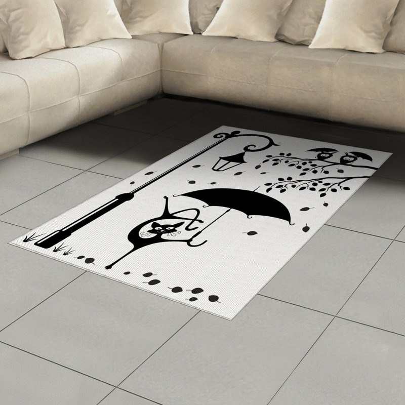 Tapis décoratif en fibre de polyester à haute densité Cat, Rectangle— 4 pi x 5 pi 8 po