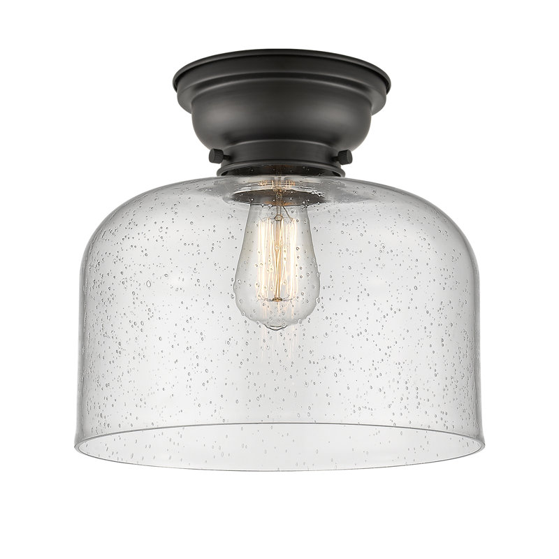 Plafonnier encastré 12 lumières 1 lumière Donaldson, Grainé, Noir mat, Ampoule à DEL rétro de 6 watts