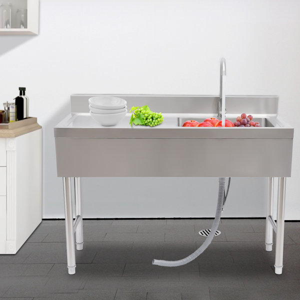 Outsunny 50 L Folding Fish Cleaning Table with Sink, Faucet, and Accessories