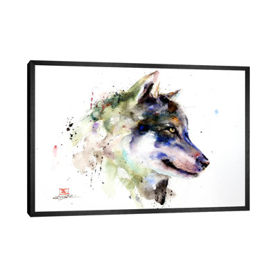 Wolf by Dean Crouser - Floater Frame Painting on Canvas