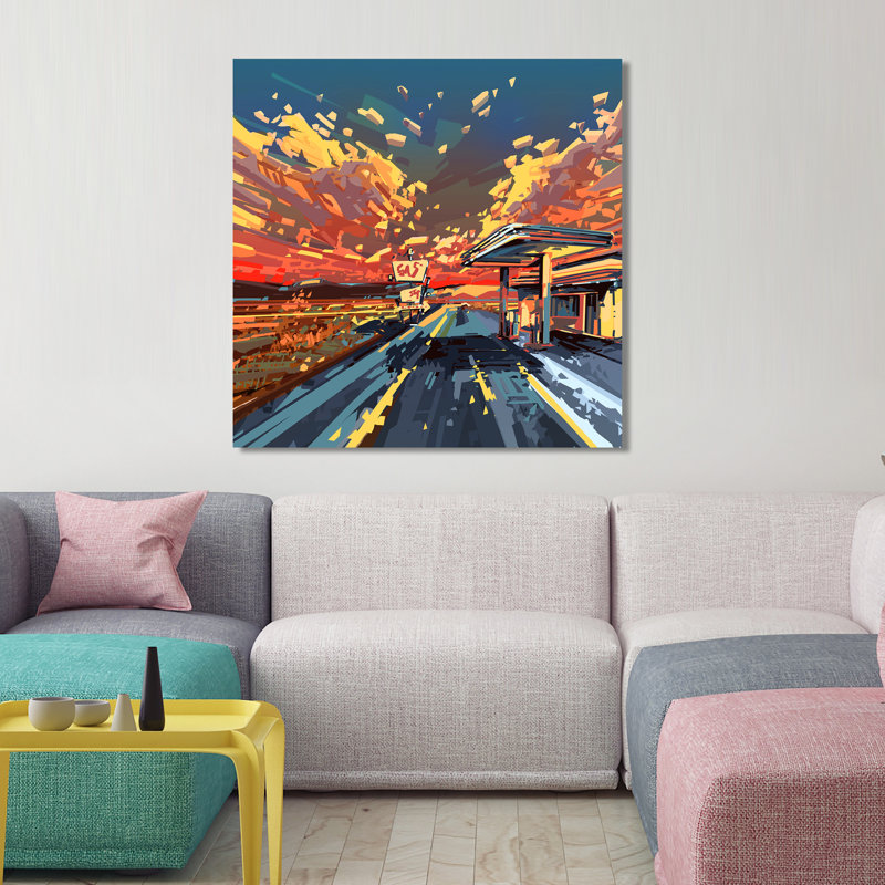 Paysage du désert, ensemble de 4 impressions sur toiles tendues, H 24 po x l 24 po x P 1 po