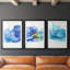 Waterscape I - Impression personnalisée de qualité supérieure avec passe-partout - 3 pièces-377797841-377797843