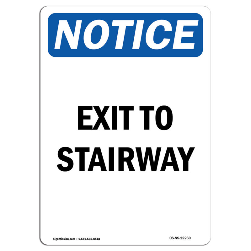 Exit to Stairway Sign