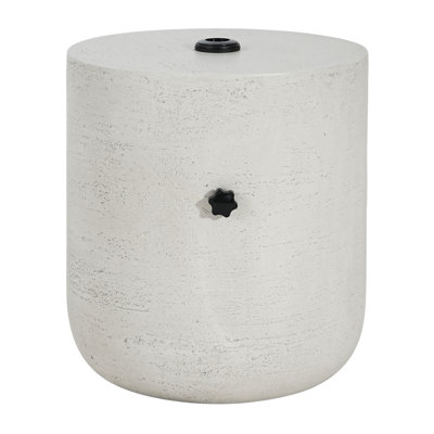  Olga Outdoor Patio Side Table Umbrella Base with Sand Filling Design, MGO Lime White Concrete Look