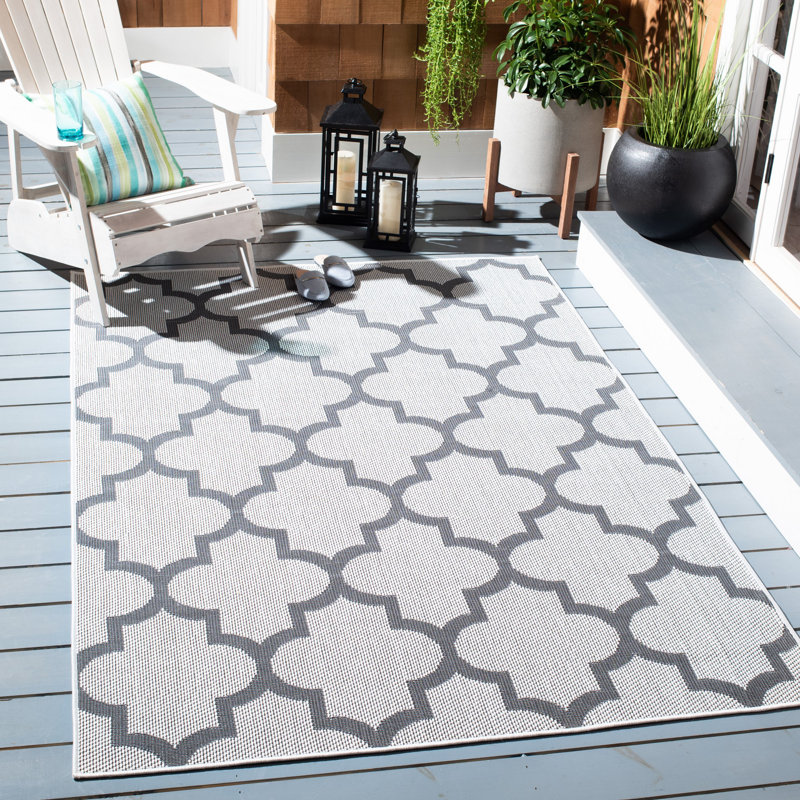 Tapis d'intérieur / extérieur géométrique Murielle Performance, Rectangle 9 pi x 12 pi