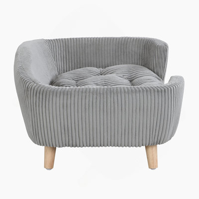 Jagger Corduroy Upholstered Dog Bed Sofa With Wooden Legs