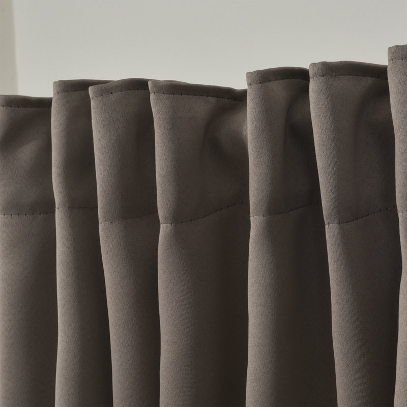 Sateen Look Room Darkering Room Darkening Curtain Pair, 52" W x 95" L, Mink