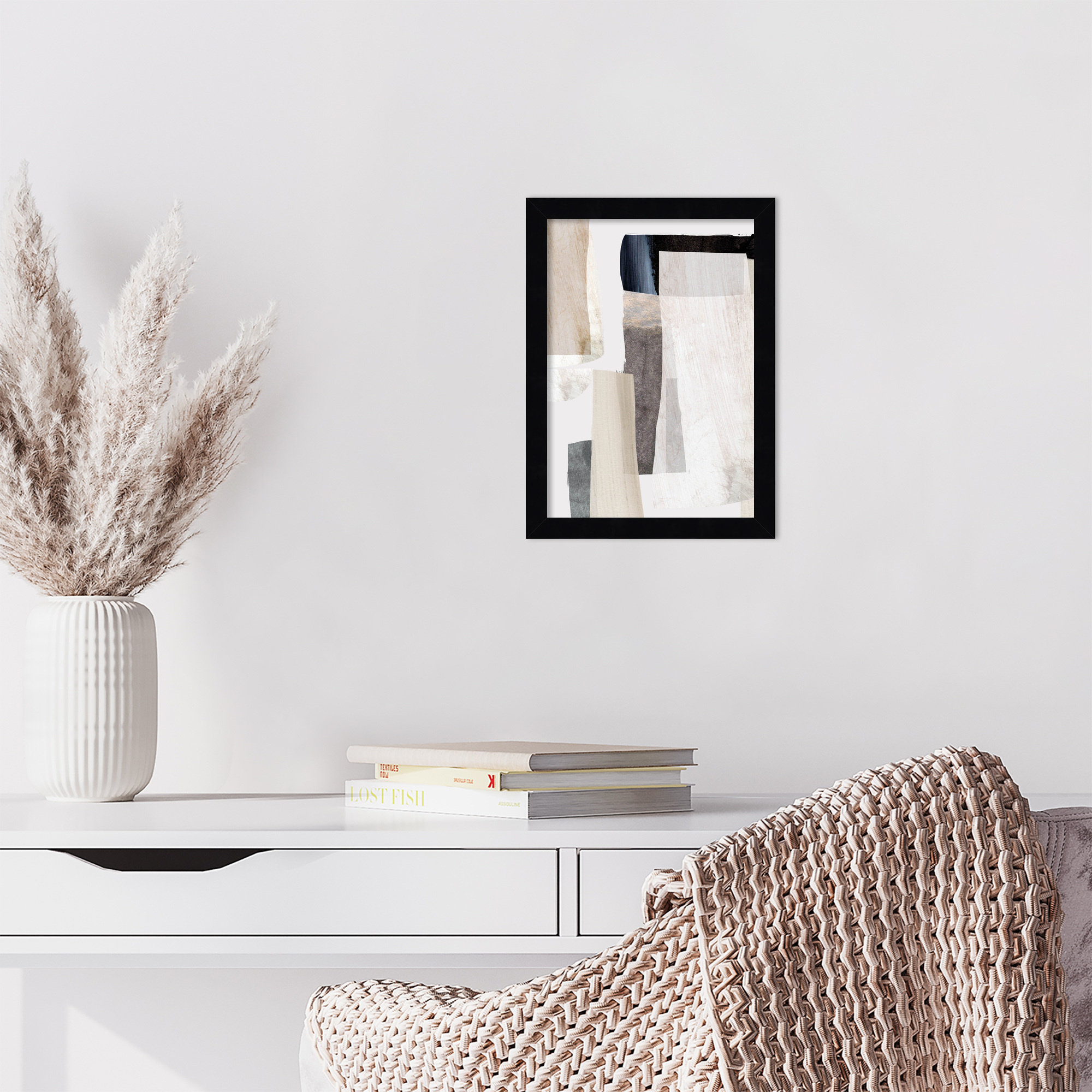 Clay No 2 by Dan Hobday Wood Framed Wall Art Print, 13" H x 10" W, Black