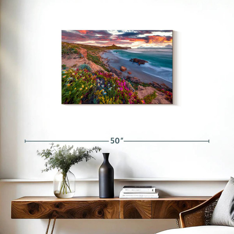 Gillard, Sardaigne, Gillard, fleurs, H 20 po x l 30 po