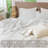 MooMee Striped Sheet Set 100% Washed Cotton Linen Like Textured Breathable Lightweight-120795469-118739905