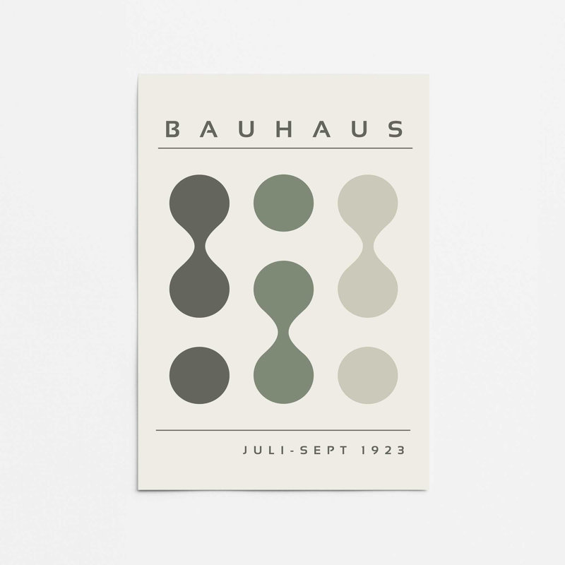 Green Bauhaus Flow I Print dans un cadre, H 24 po x l 18 po x P 0,1 po, Impression sans cadre