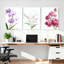 Ensemble de 3 toiles murales à motifs floraux : orchidées, lys et roses-420820444