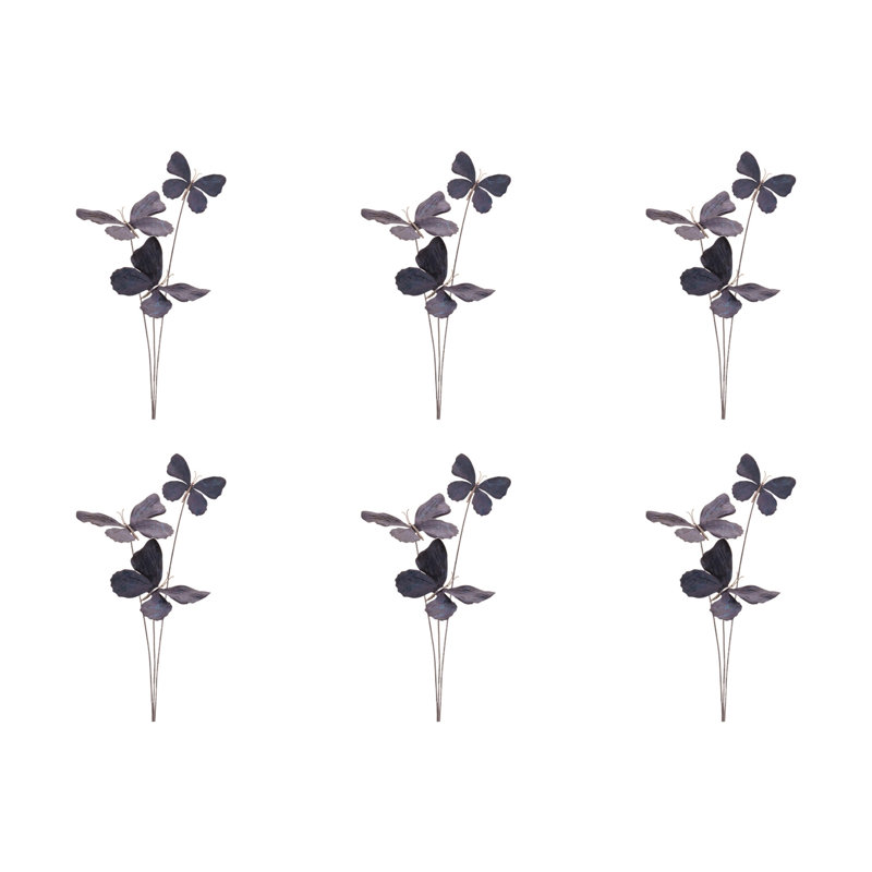 Jet métallique papillon (ensemble de 6), Bleu