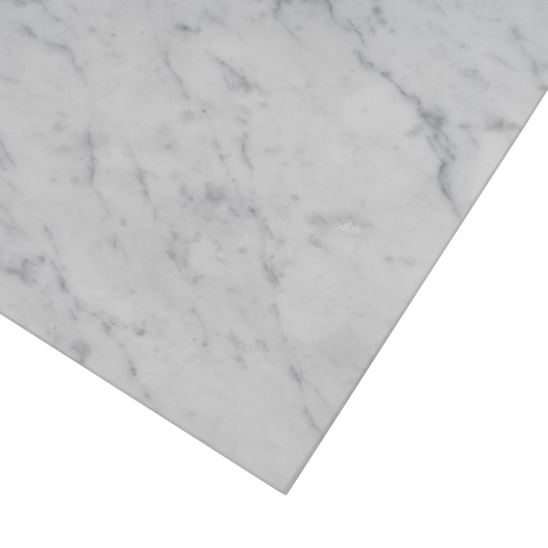 12 x 12 Bianco Carrara Straight Edge Marble Mosaic Tile