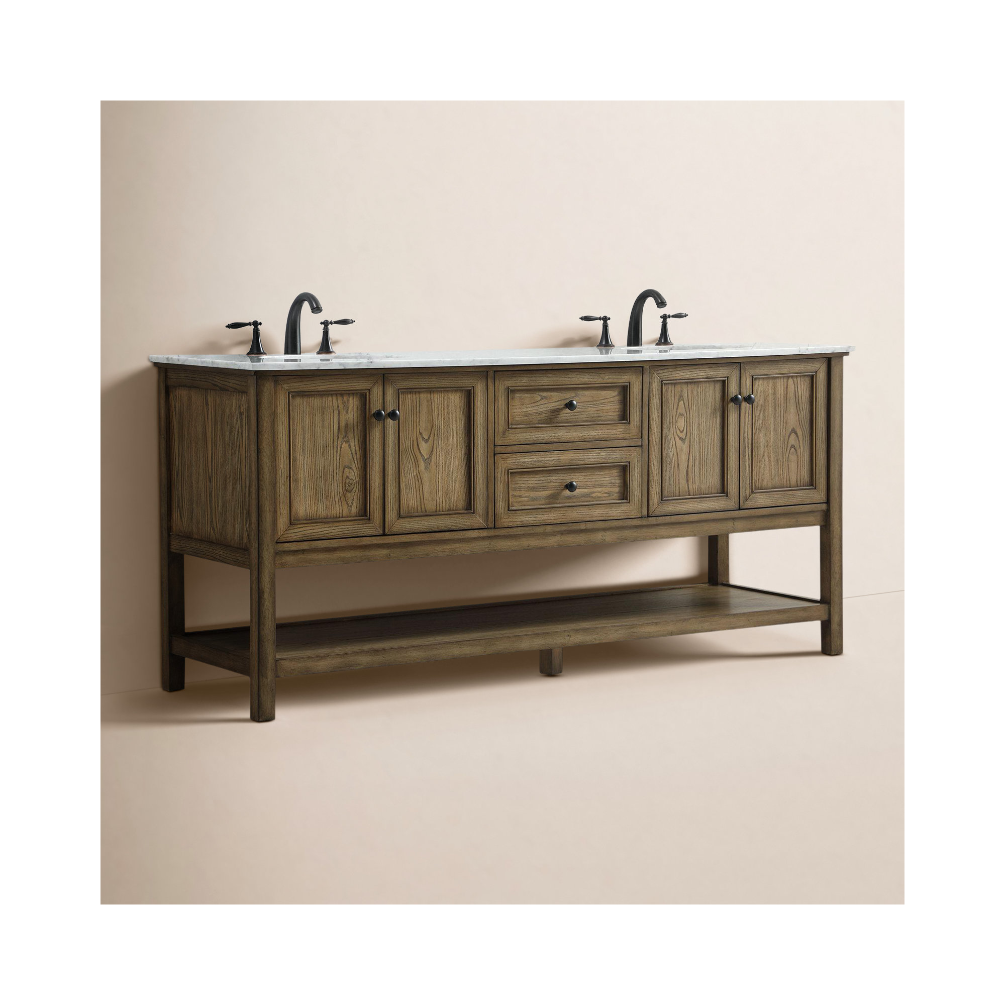 Bonsai 72'' Double Bathroom Vanity, Driftwood