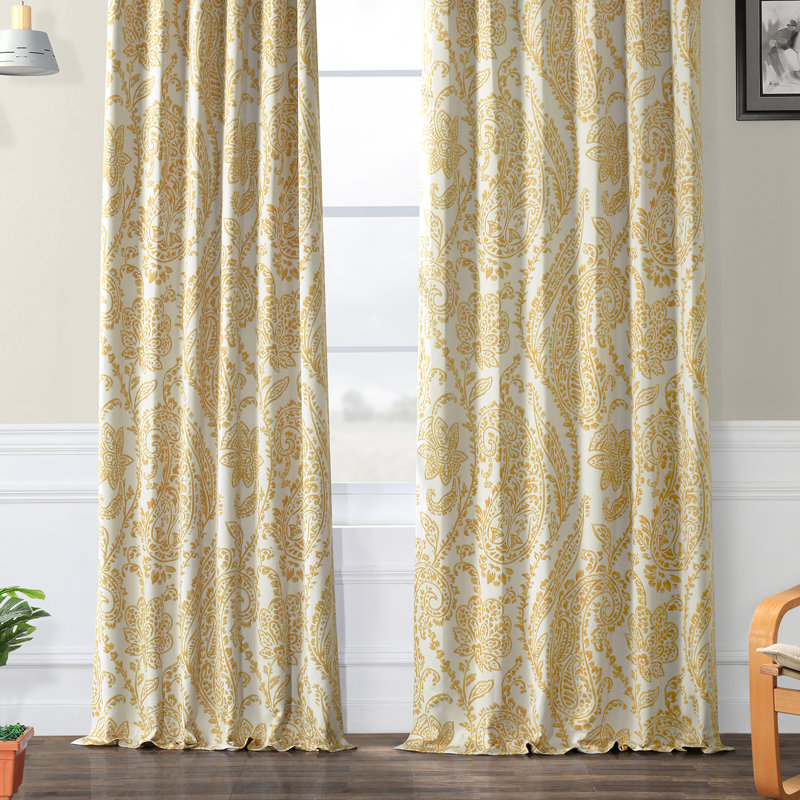 Alexiyana Vintage Paisley Room Darkening Curtains For Bedroom & Living Room Curtains (1 Panel), 50"W x 120"L