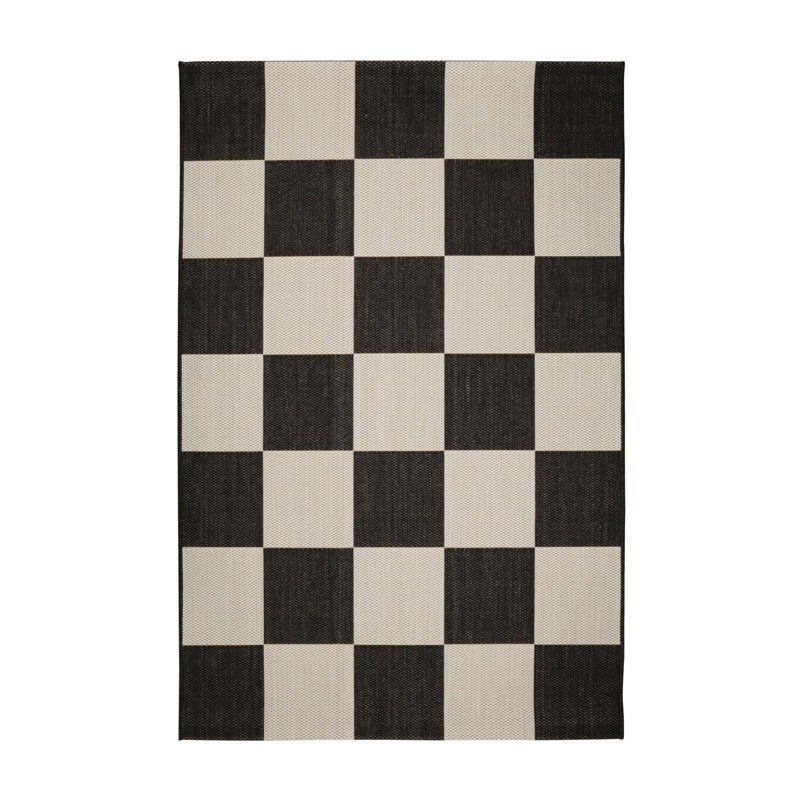 COUNTY CHEQUER BLACK 120/170cm, Rectangle 80 x 150 cm