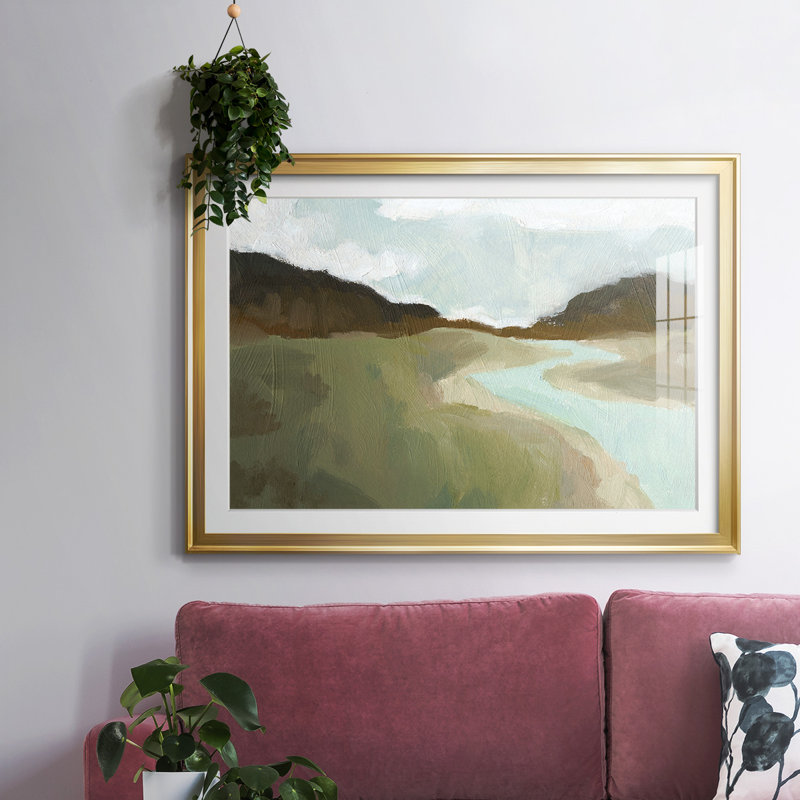 Coldwater Hills I, reproduction d'art encadrée, Or, H 30 po x l 44 po x P 1,5 po