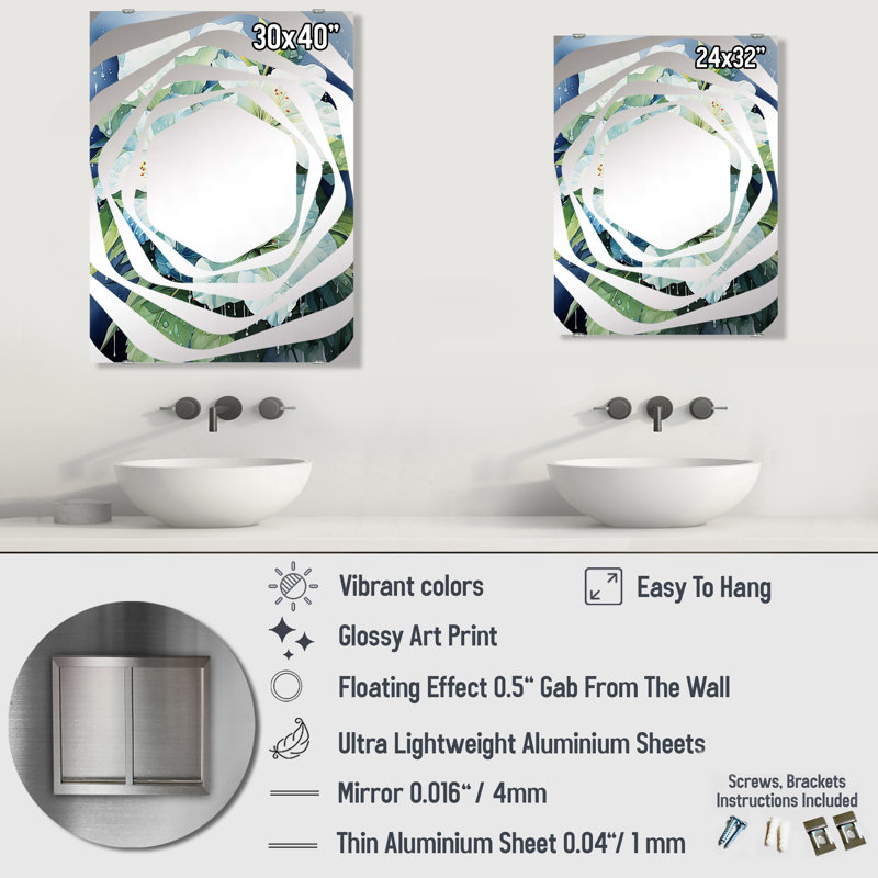 Miroir mural Urbaniak - Jungle, 40 po x 30 po