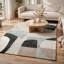 Tapis Edric, motifs géométriques abstraits, laine multicolore - polyester 5 x 7