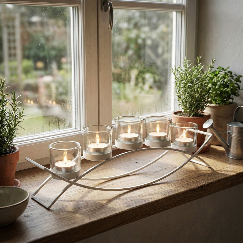 Centre de table en fer Iron, Blanc