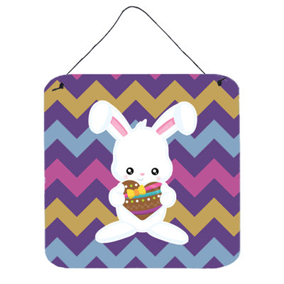 Décoration murale en aluminium pâques lapin avec chocolat