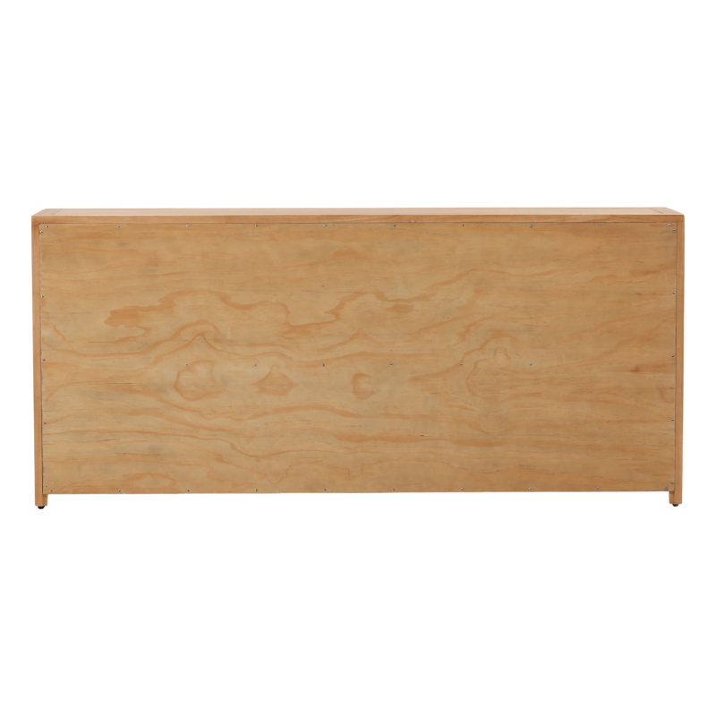 Humphrey's 86" Wide Pine Wood Sideboard, Black, Natural